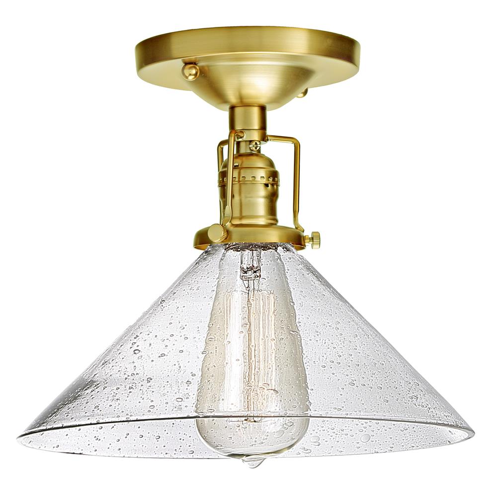JVI Designs 1202-10 S2-CB Union Square One Light Clear Bubble Bailey Ceiling Mount  in Satin Brass